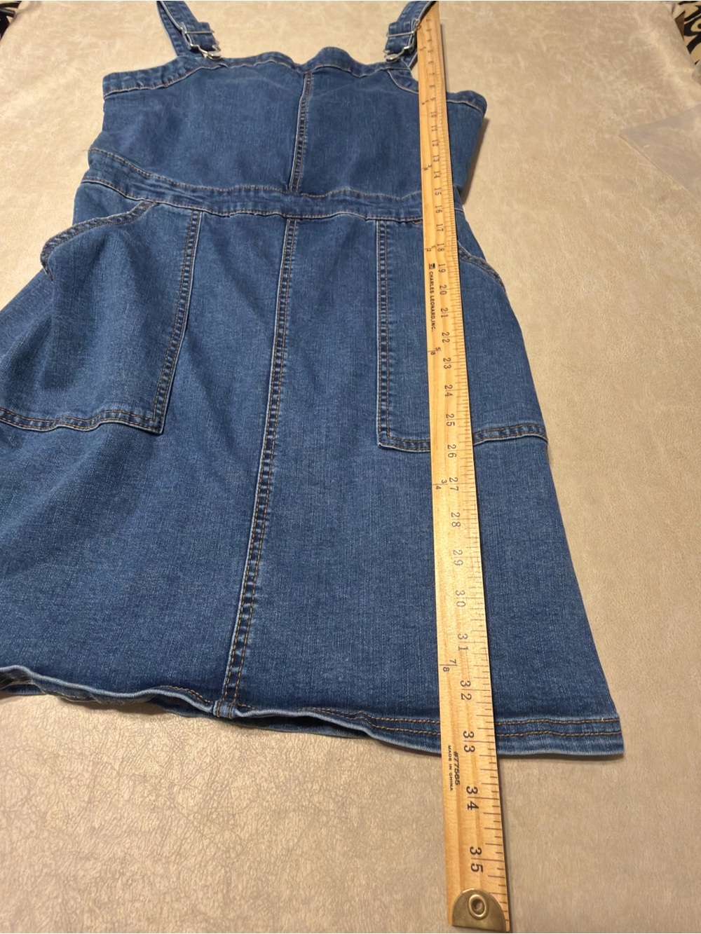 Art Class Overalls Dress Girls XXL 16/18 Blue Overall Dress W/pockets. - Picture 9 of 9